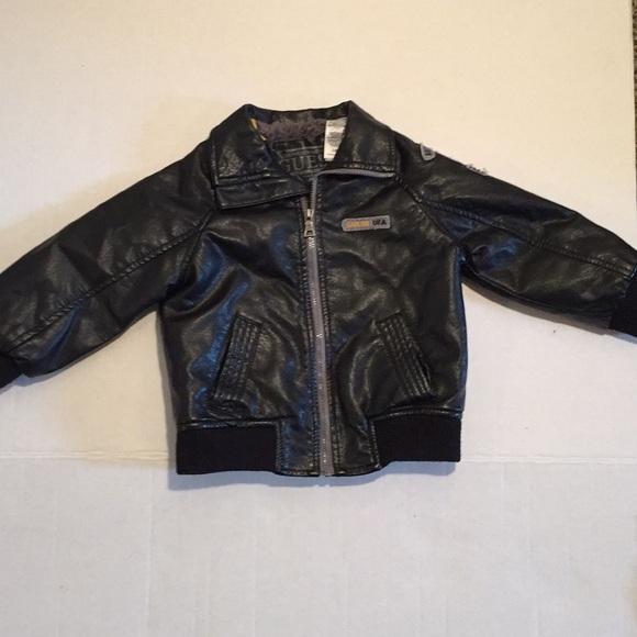 childrens black leather jacket